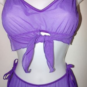 NWOT Transparent two-piece lingerie pants set